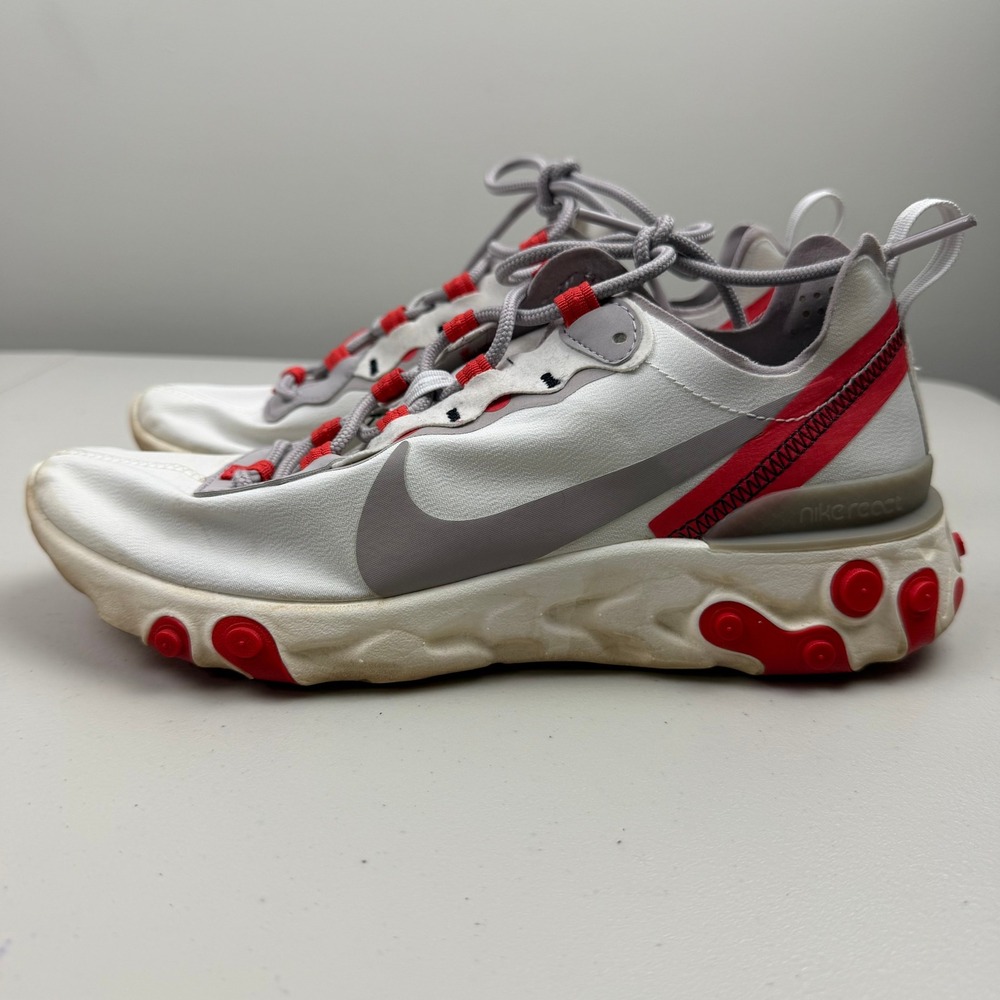 Nike React Element 55 Women's White Grey Red‎ Sneakers BQ2728-010 US 8.5